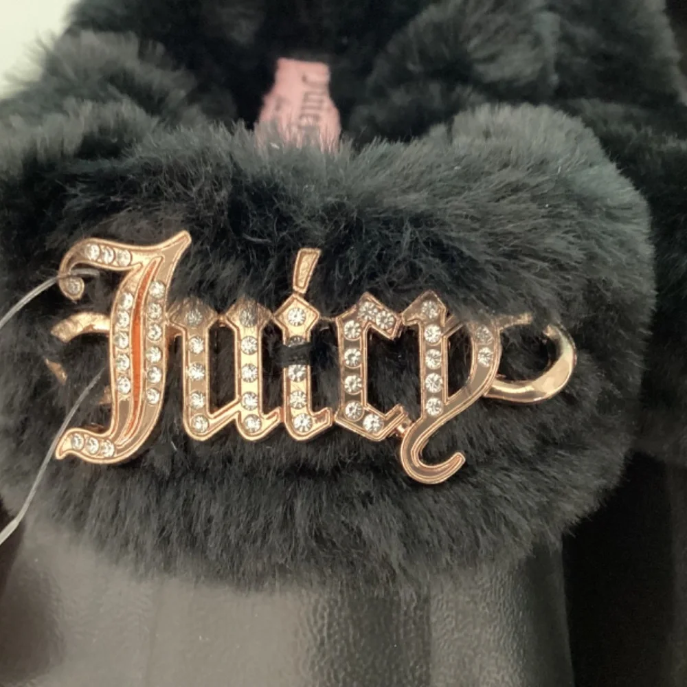 REDUCED Juicy Couture Women's Mule Clogs w/Luxurious Fur/Stylish Jewel Embellish - Picture 7 of 8